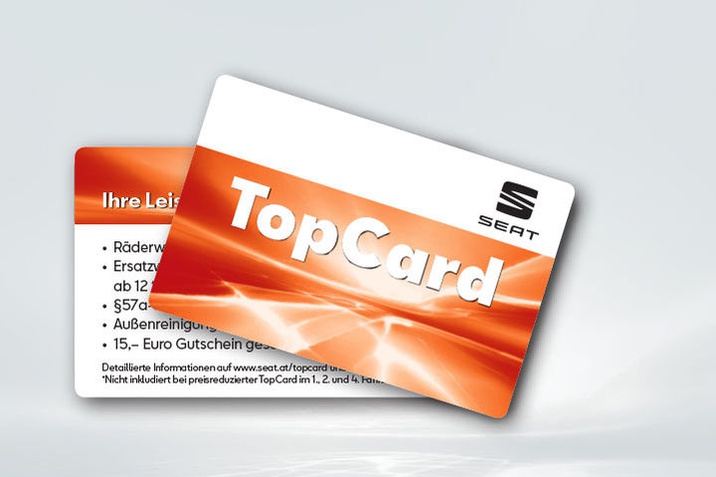 SEAT TOPCARD - 1 Jahr sorgenfreies Seat-Fahren